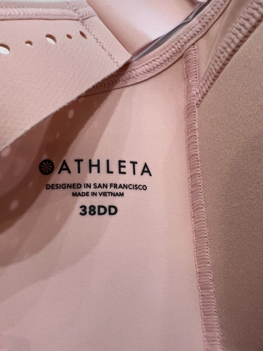 Athleta Phenomena High Impact Sports Bra Blush Pink 38DD Criss Cross Back - Picture 5 of 6